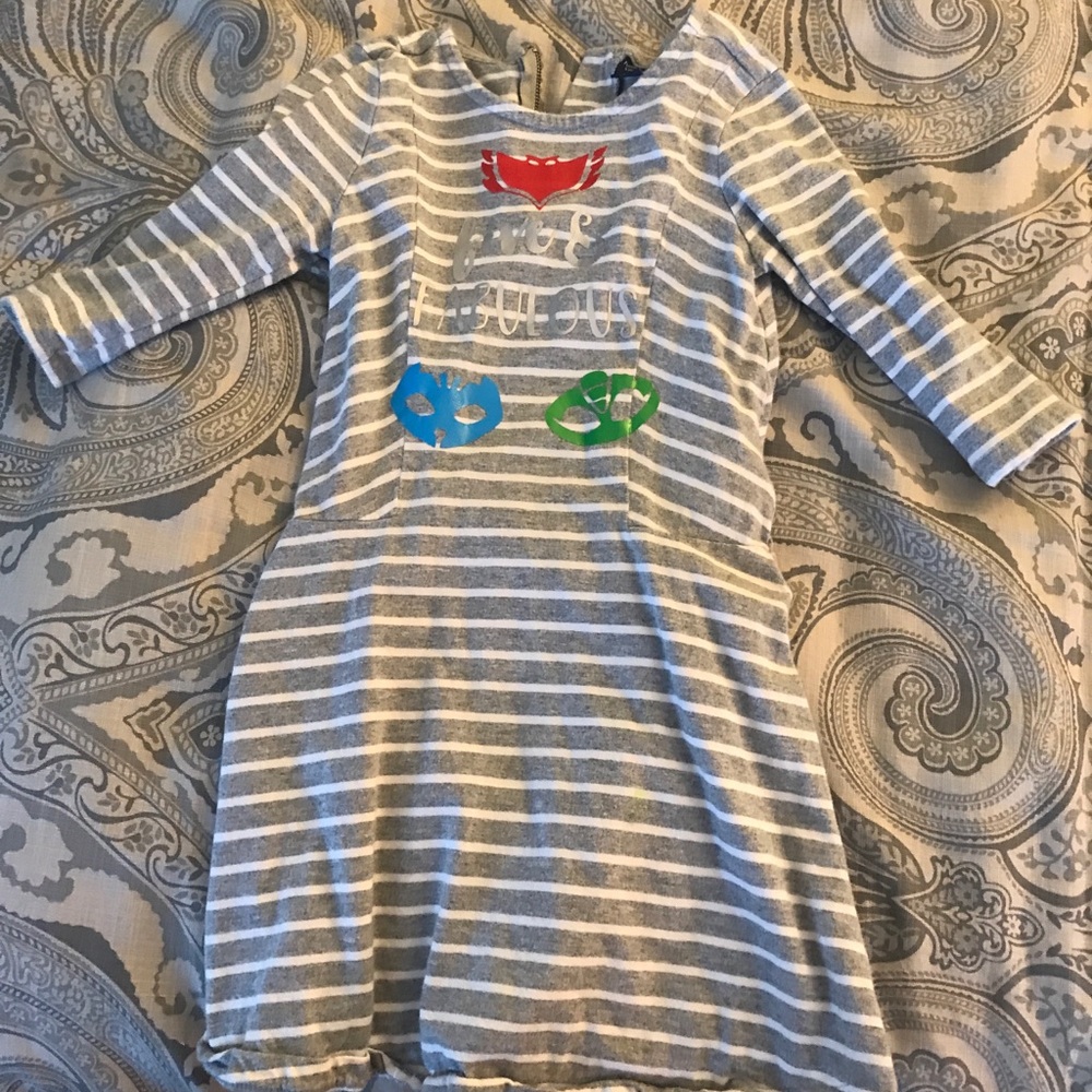 Five year old birthday dress with PJ mask design